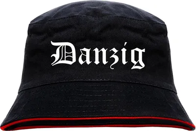 Produktbild von Danzig Anglerhut - Altdeutsche Schrift - Schwarz-Roter Fischerhut S/M SchwarzRot