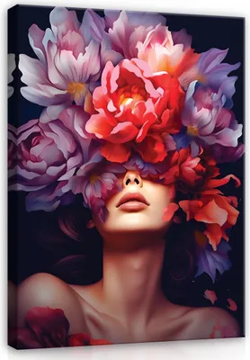 Obrázok produktu pre Obraz na plátne abstraktné ženy kvety 100x70 cm XXL moderné plátno obraz na plátne obrazy plátno obraz stena obrazy obývacia izba spálňa
