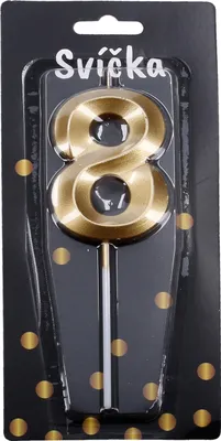 Image de Bougie de fête numéro 8 Golden