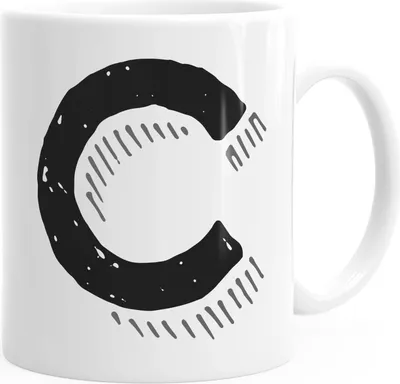 Produktbild von Kaffee-Tasse Buchstaben Buchstabe glänzend Kaffeetasse Teetasse Keramiktasse MoonWorks® C weiß unisize