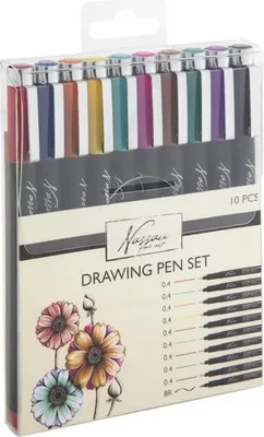 Produktbild von Nassau - Zeichenstift-Set, Fineliner, farbig, 10 Stü ck ( K-AR0826