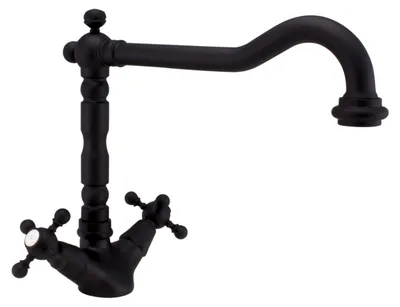 Zdjęcie produktu dla Nostalgiczna bateria kuchenna w stylu rustykalnym V1910, matowa czerń 1208953461