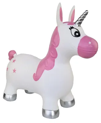 Image de skippyball licorne blanc/rose 50 cm