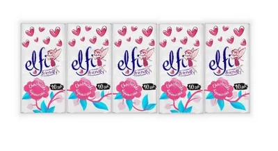 Zdjęcie produktu dla Elfi, Chusteczki higieniczne 3-warstwowe, 10 opakowań x 10 sztuk