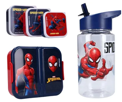 Image de Ensemble de repas Spiderman : boîte à lunch, boîte à goûter et gourde