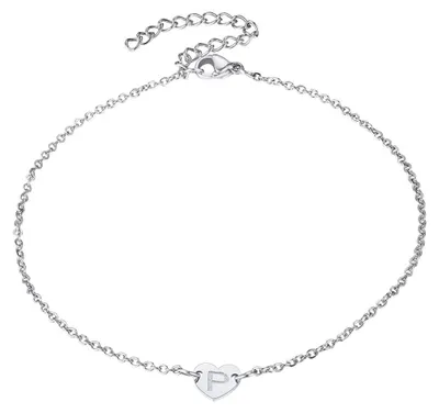 Produktbild von FindChic Damen Freundschafts Partnerarmband Buchstabe Anhänger P Initial Buchsta