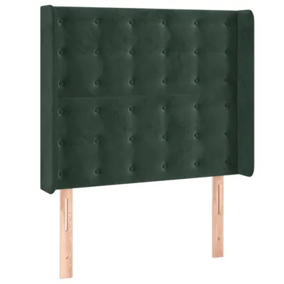 Produktbild von Kopfteil mit Ohren Dunkelgrün 103x16x118/128 cm Samt