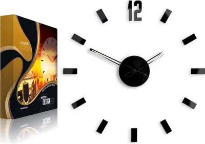 Produktbild von ModernClock, wanduhr schwarz groß, wanduhr 50cm, Point schwarz, DIY, Wohnzimmeruhr