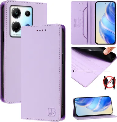 Immagine prodotto di Custodia in pelle per Infinix Note 30 4G/Note 30 5G, flip case con slot per carte, portafoglio e supporto Viola