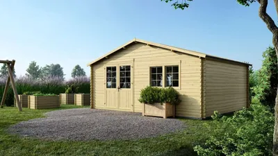 Immagine prodotto di Casetta da giardino in legno - 30m2 - 6x5m - 40mm - colore: naturale