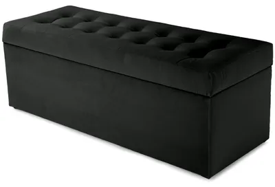 Produktbild von MG Design Polsterhocker Dunkelgrau 45x120 cm - Stauraum 140L, bis 300 kg, samtig-weich mit Schimmer, pflegeleicht, für Wohnzimmer & Flur