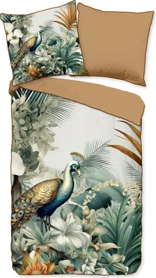 Produktbild von Duvet cover Descanso 155x220 + 1* 80x80 cm - birds and leaves