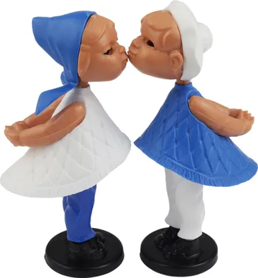 Produktbild von Magnetische Kusspuppen Maritim blau weiß küssendes Paar Mädchen Junge Retro-Klassiker