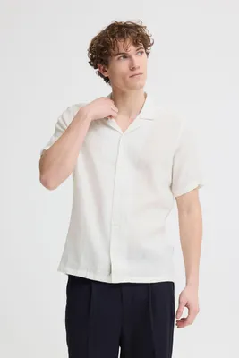 Produktbild von CASUAL FRIDAY Bequemes Kurzarmshirt Knopfleiste Einfarbig V-Ausschnitt Größe: M