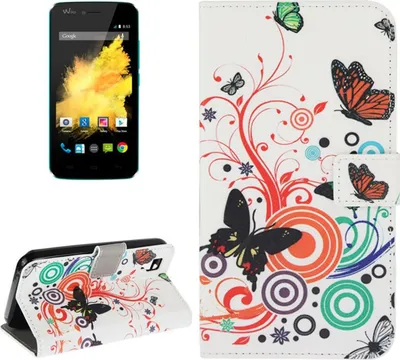 Produktbild von Handyhülle Tasche für Handy Wiko Sunset Bunte Schmetterlinge