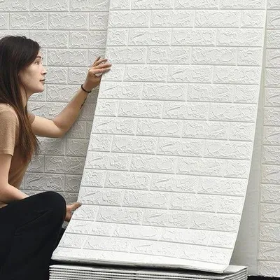 Produktbild von Bibykivn is likely a brand name, so it will be removed. 3D Wandpanelen Zelfklevend 70 cm x 10 m - Steenlook Behang Baksteen, Waterdichte Muursticker Baksteen, Muurbehang voor Keuken Slaapkamer, Woonkamer, Achtergrond TV DecorTranslated to German:3D Wandpaneel Selbstklebend 70 cm x 10 m - Klinker-Behang Backstein, Wassertichte Wandstreifen Backstein, Wandbehäng für Küche Schlafzimmer, Wohnzimmer, Hintergrund TV Dekoration