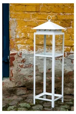 Produktbild von Große Laterne/Metalllaterne in weiß, Höhe 100cm