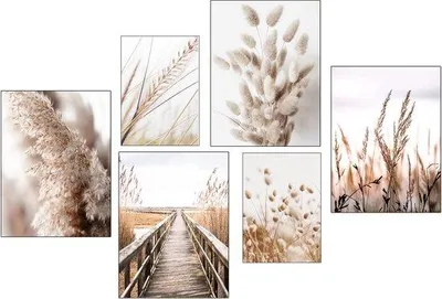 Produktbild von Famanu Wandbilder Set 6 Stück - Moderne Dekoration mit Pflanzenmotiven