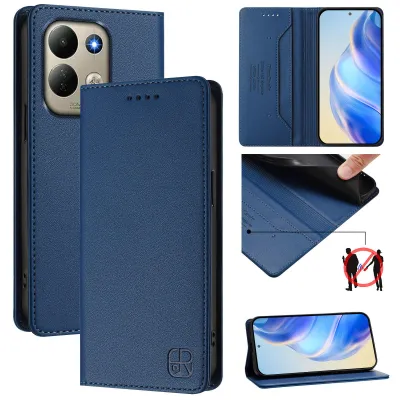 Produktbild von Lederhülle für Xiaomi Redmi 17 4G/5G Hülle Flip Brieftasche Kartenfächern Ständer Schutzhülle Blau
