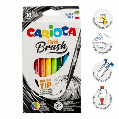 Zdjęcie produktu dla Carioca 42937, 10 kol., Wielobarwny, Końcówka pędzlowa, Wielobarwny, 10 szt.
