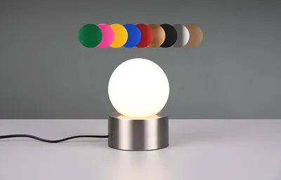 Produktbild von lightling Cordula Tischlampe, mit Fuß aus nickel matt Metall, Milchglasschirm weiß, On/Off Touch-Funktion, Ø 12 cm, Höhe 17 cm