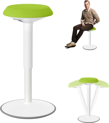 Produktbild von UISEBRT Ergonomischer Hocker Bürohocker mit Schwingeffekt, Sitzhocker ergonomisch höhenverstellbar 54-79 cm, 360° drehbarer ergonomischer Hocker, Grün, Rund