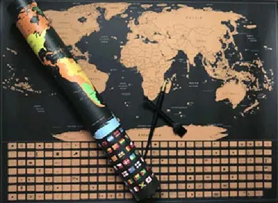 Obrázok produktu pre Stieracia mapa sveta vlajky štátov 42x30cm