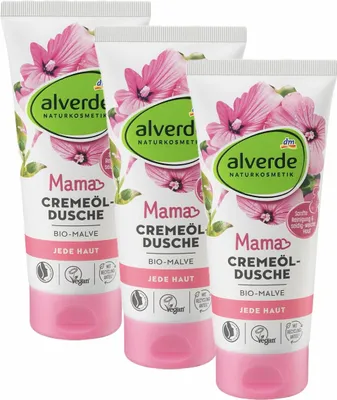 Produktbild von 3 x  alverde Naturkosmetik - Mama Cremeöldusche Bio-Malve (3 x 200 ml)