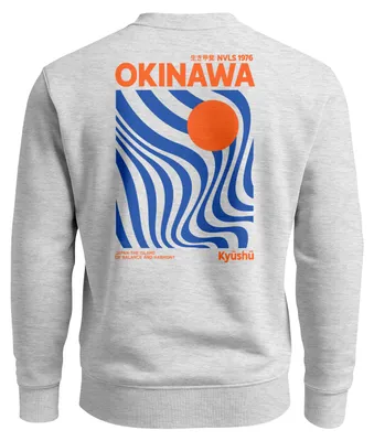 Produktbild von Sweatshirt Herren Pullover mit Backprint Okinawa Kyūshū Japan Design Retro Grafik Print Fashion Streetwear Neverless®