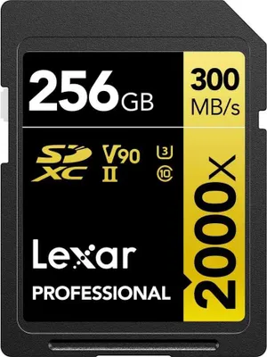 Produktbild von Lexar LSD2000256G-BNNNG, 256 GB, SDXC, Klasse 10, 300 MB/s, 260 MB/s, Class 3 (U3)