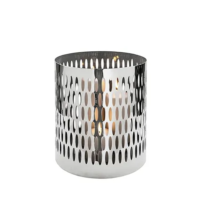 Produktbild von Fink PALMINA, Windlicht, Eisen, vernickelt , glatt, silberfarben, H. 32 cm, D. 28 cm Höhe: 32.00 cm Durchmesser: 28.00 cm 147008