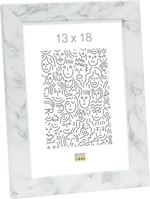 Obrázok produktu pre Deknudt S45SR1 Moderný fotorámik s mramorovým vzhľadom, 13 x 18 cm, bielo-sivý