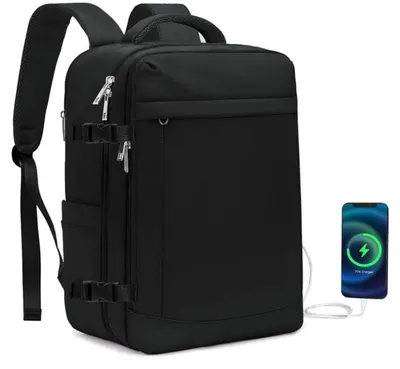 Imagen del producto de Maleta de viaje azul oscuro, tamaño de equipaje de mano, para guardar debajo del asiento