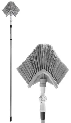 Zdjęcie produktu dla Teleskopowa szczotka – do usuwania kurzu i pajęczyn – trójkątna głowica – regulowana długość 143–324 cm