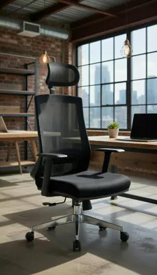 Obrázek produktu pro Moderní kancelářská židle s ergonomickou opěradlem a podloketníky