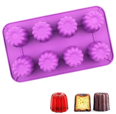 Zdjęcie produktu dla Forma silikonowa do canneli, 8 komór, fioletowa, wolna od BPA, 29 cm