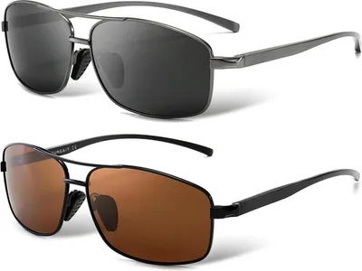 Image de SUNGAIT Lunettes de soleil ultra légères polarisées rectangulaires pour hommes UV400 CAT 3