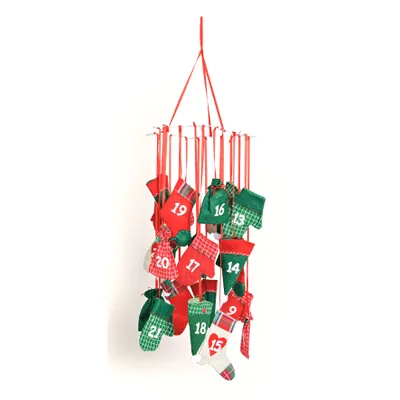 Produktbild von Adventskalender Stern 80x30 cm zum Befüllen Taschen Weihnachtskalender Advent