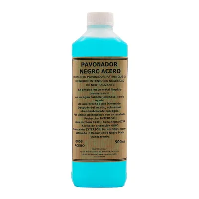 Imagen del producto de Comptoir d'Art - Pavonador (0805A) Para Acero Sin tralizante - Pavonado en Frío - Acabado para Acero (500 ml)