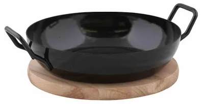 Emaillierte Pfanne 20 cm, schwarz, 1,5 l, für alle Herdarten