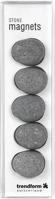 Produktbild von Stein Magnete im 5er Set aus grauen Kunstharz und Metall [TF0565B]