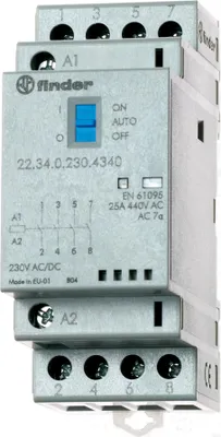 Produktbild von Finder Installationsschütz Serie 22, 25 A 22.34.0.024.4340 4 Schließer (30/110/220 V) 25/5/1 A (22.34.0.024.4340)