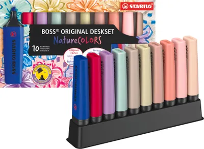 Immagine prodotto di Stabilo Boss Original Evidenziatore Naturecolors Wildflower Edition - Desk-Set 10 Colori Assortiti