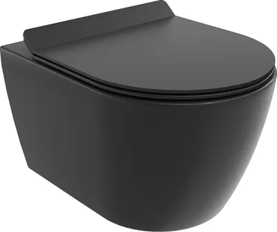 Produktbild von Mexen Carmen WC-Schüssel Rimless Tornado mit Slim-Absenkautomatik-Sitz, Duroplast, mattschwarz - 30880185T