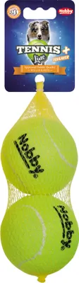 Produktbild von Nobby Tennisball mit Squeaker, L: 8,5 cm, 1 Netz (1 x 2 Stück)