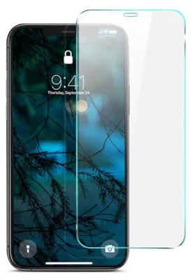 A screen protector is placed over a smartphone screen.