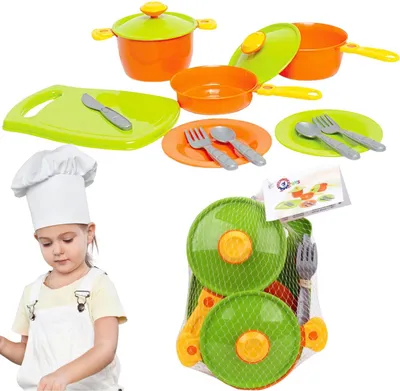 Zdjęcie produktu dla Zestaw Kuchenny Zabawkowe Naczynia Akcesoria Do Kuchni Deska Do Krojenia
