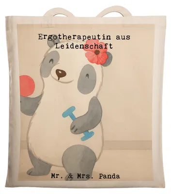 Produktbild von Mr. & Mrs. Panda Schultasche Ergotherapeutin Leidenschaft Design - Weiß - Geschenk, Witzig, Ausbildung, Stoffbeutel, Lustig, Beruf, Tasche, Tote Bag, Spruch, Jutetasche