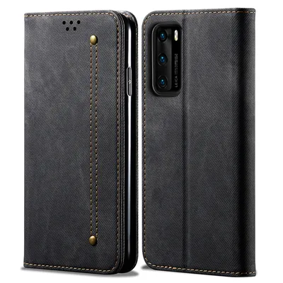Obrázek produktu pro Huawei P40 Pouzdro, Kožené Peněženkové Pouzdro s Magnetickým Uzavíráním a Pouzdro s Funkcí Stojánku pro Huawei P40 Huawei P40 černé