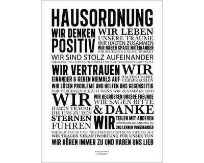 Produktbild von Leinwandbild Hausordnung II 57x77 cm